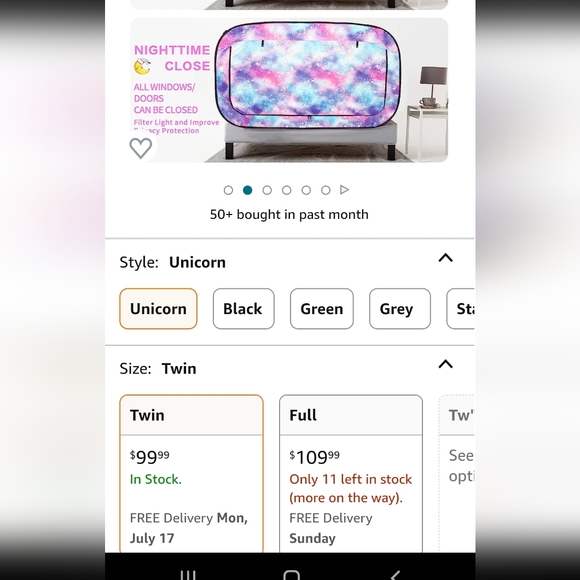Twin size pastel galaxy privacy pop - Picture 2 of 3